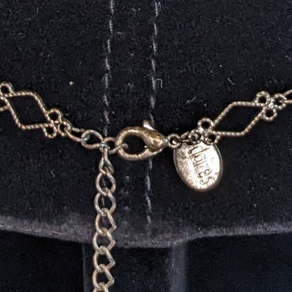 Vintage Claire's Lavalier Necklace with Prong Set Purple Stones - Silver Tone - Picture 2 of 5